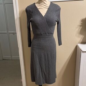 INC International Concepts Charcoal Long Sleeve Dress